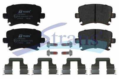 Колодки гальмівні AUDI A3/A4/A6/A6 ALLROAD/TT, SEAT ALTEA/ALTEA XL/EXEO/EXEO ST/LEON, LEON SC/LEON ST/TOLEDO III, SKODA OCTAVIA II/OCTAVIA III/SUPERB I/SUPERB II 1.0-4.2 >1995 зад. PDP00004 — TISSEN — 26KP0005P TS