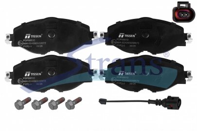 Колодки гальмівні AUDI A1/A3/Q2/Q3/TT, SEAT ATECA/LEON/TERRA, SKODA KAROQ/KODIAQ/OCTAVIA/SUPERB, VW ARTEON/CADDY/GOLF/JETTA/PASSAT/TIGUAN/TOURAN перед. PDP00010 — TISSEN — 26KP0012P TS