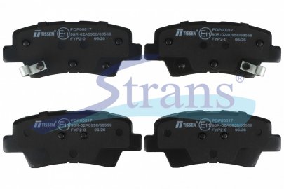 Колодки гальмівні HYUNDAI ACCENT/IONIQ/KONA/TUCSON/I10/I20/I30/I40, KIA CEED/CERATO/SOUL/SPORTAGE, TOYOTA AURIS/COROLLA зад. PDP00017 — TISSEN — 26KP0028P TS