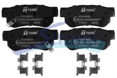 Колодки гальмівні HYUNDAI ELANTRA/GETZ/SANTA FE/SONATA/TUCSON, KIA MAGENTIS/OPTIMA/SPORTAGE, SSANGYONG KYRON зад. PDP00023 — TISSEN — 26KP0034P TS