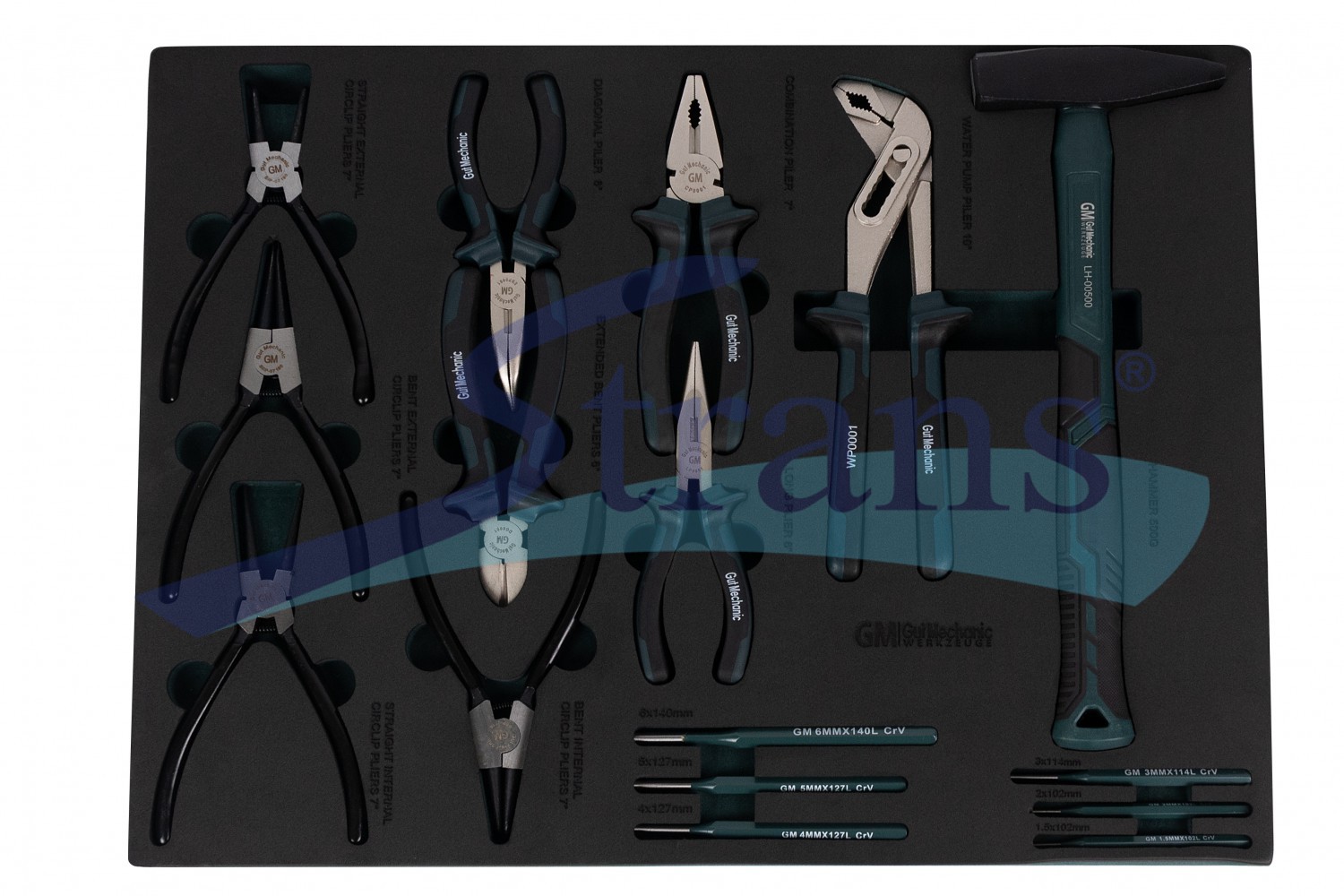 НАБІР ІНСТРУМЕНТІВ В ЛОЖЕМЕНТІ GUT MECHANIC 16ШТ PTS10016